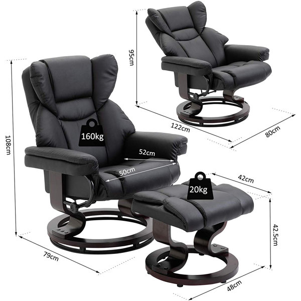 Ebern Designs Alsup Manual No Motion Recliner with Footstool & Reviews